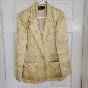 Vintage 80's Charlotte Ford II Gold Metallic Blazer